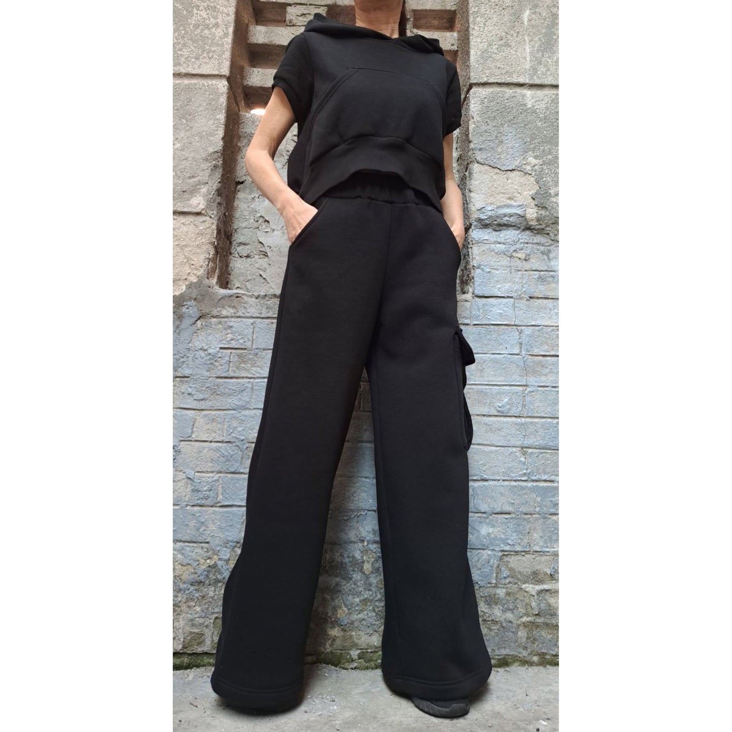 Short Cotton Black Blouse - Handmade clothing from AngelBySilvia - Top Designer Brands