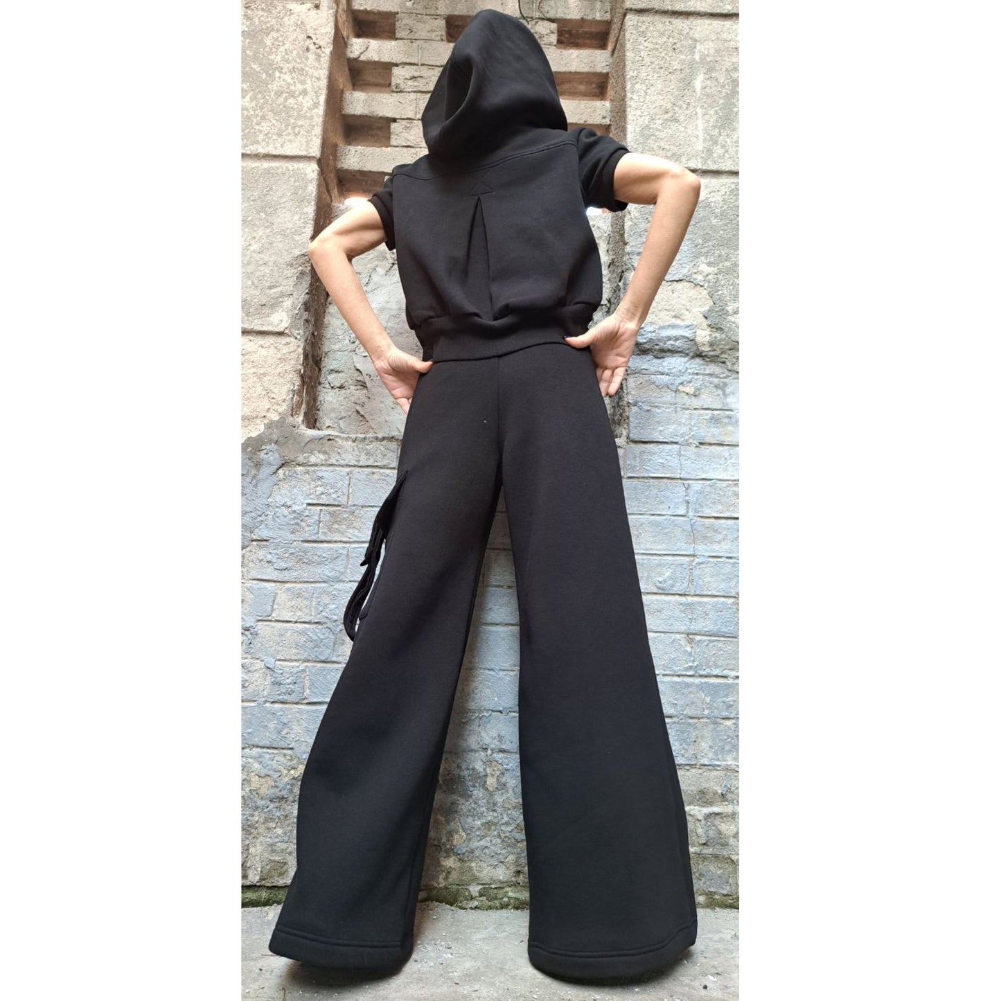 Short Cotton Black Blouse - Handmade clothing from AngelBySilvia - Top Designer Brands