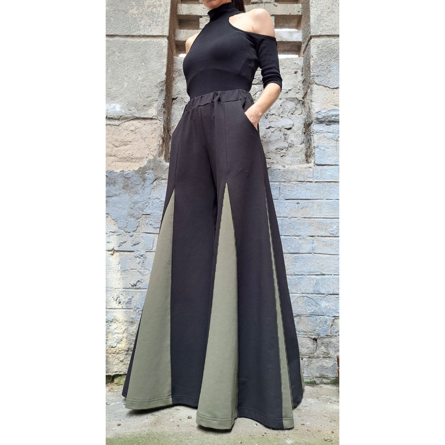 Extravagant Loose Set / Asymmetric Maxi Tracksuit / Plus Size Casual Suit / Wide Leg Pants / Oversized Tunic / Everyday Two Color Outfits - Handmade clothing from Angel By Silvia - Top Designer Brands