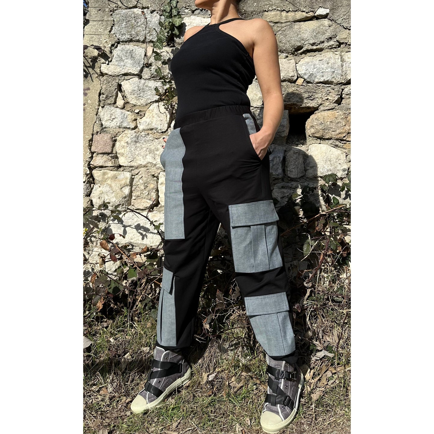 Extravagant Denim Cotton Pants - Handmade clothing from AngelBySilvia - Top Designer Brands