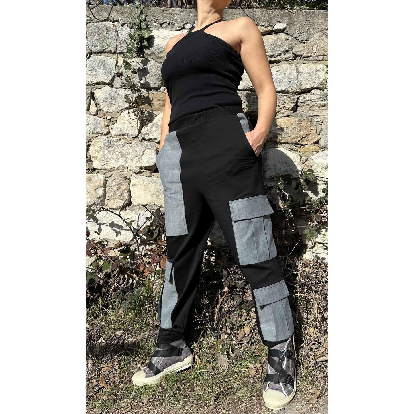 Extravagant Denim Cotton Pants - Handmade clothing from AngelBySilvia - Top Designer Brands