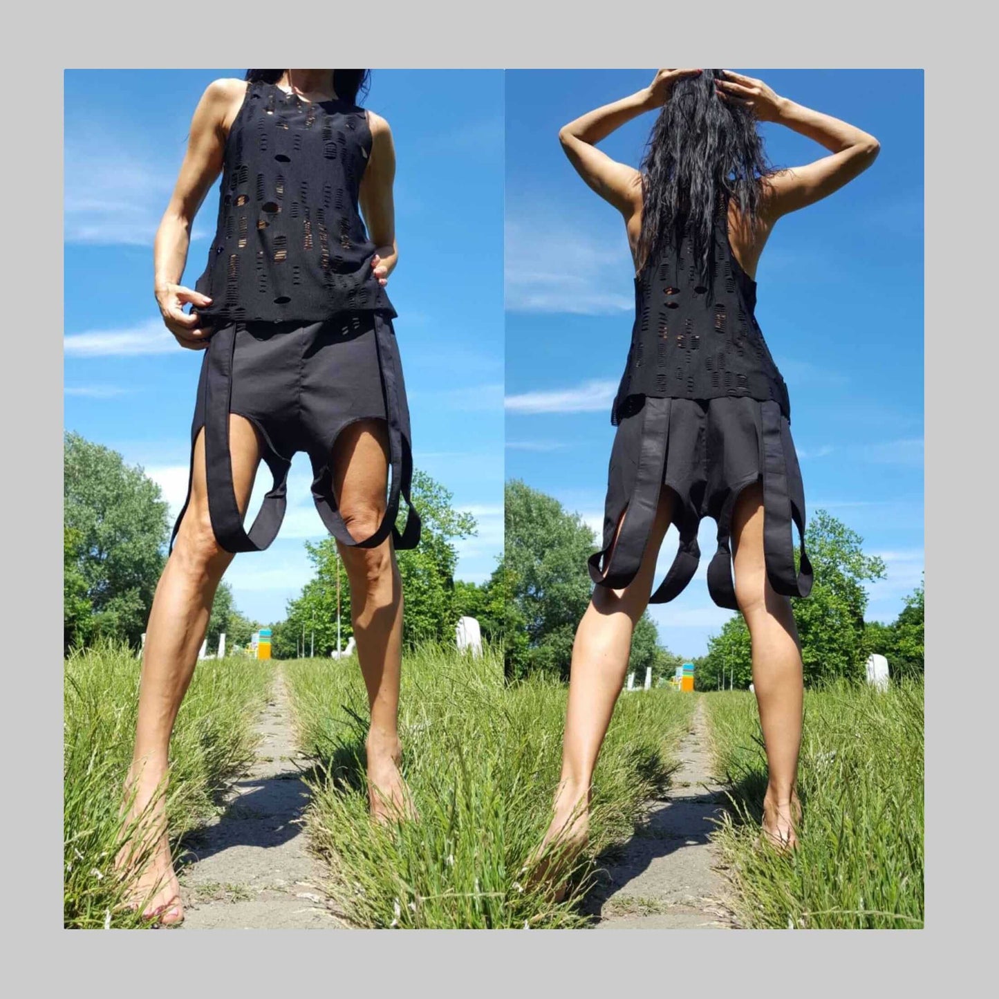 Extravagant Cotton Pants - Handmade clothing from AngelBySilvia - Top Designer Brands