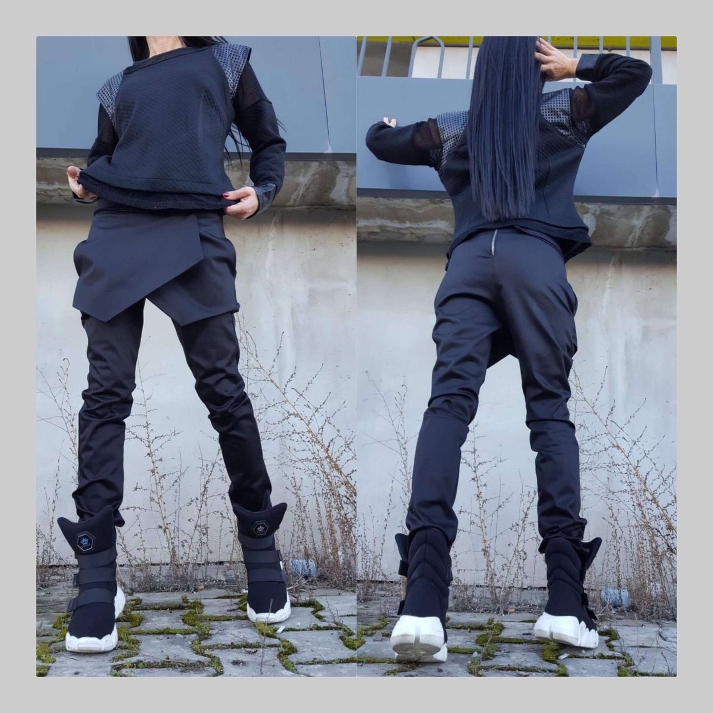 Extravagant Black Pants - Handmade clothing from AngelBySilvia - Top Designer Brands