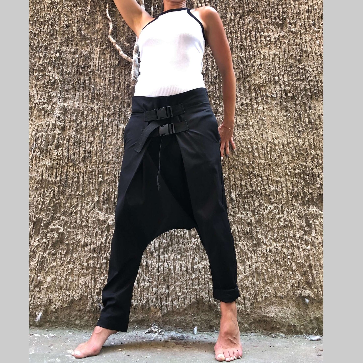 Extravagant Black Trousers - Handmade clothing from AngelBySilvia - Top Designer Brands