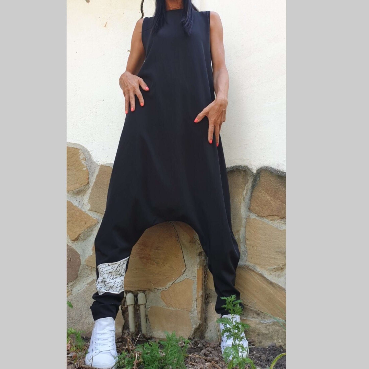 Drop Crotch Jumpsuit - Handmade clothing from AngelBySilvia - Top Designer Brands