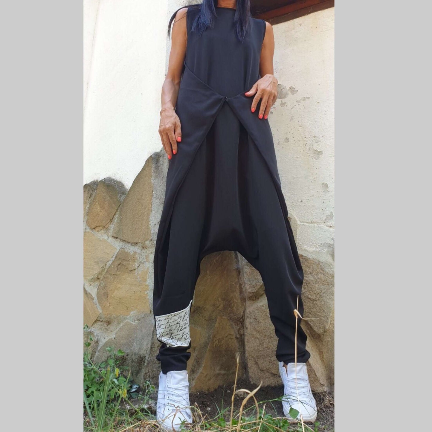 Drop Crotch Jumpsuit - Handmade clothing from AngelBySilvia - Top Designer Brands
