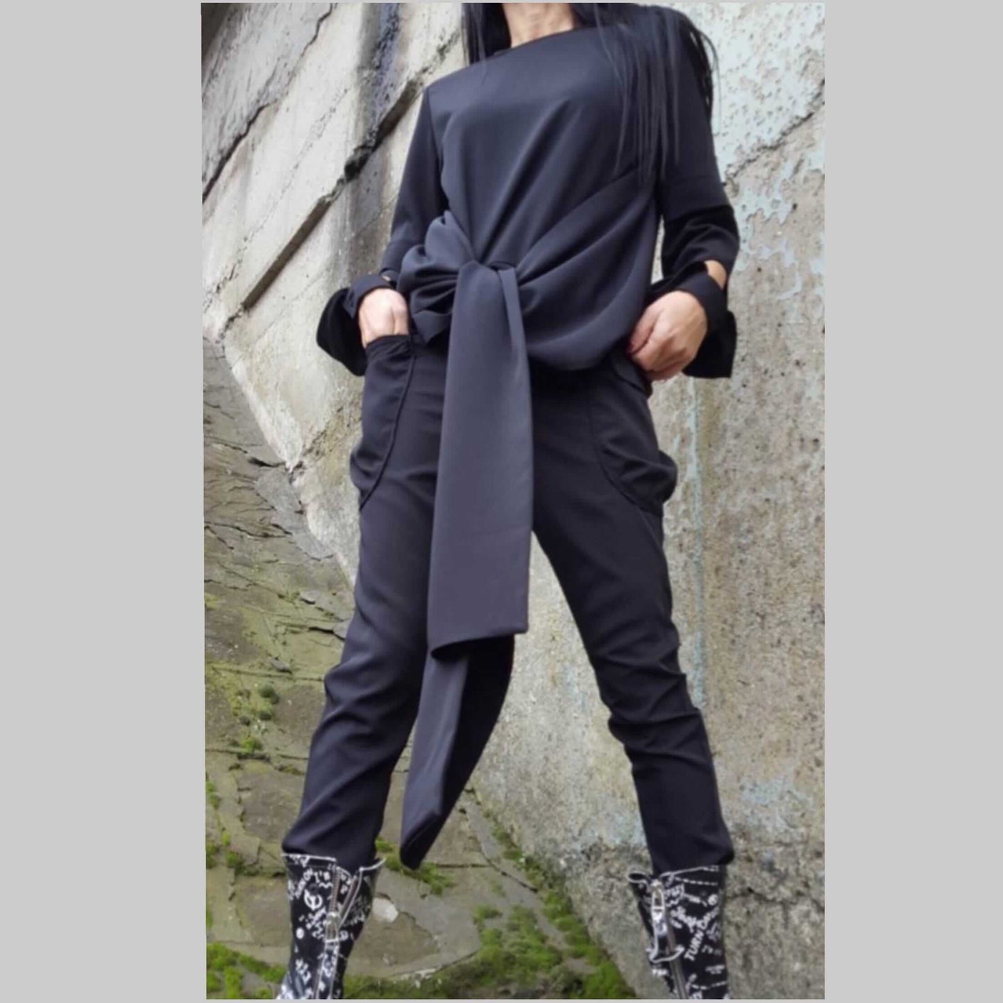 Asymmetric Black Shirt - Handmade clothing from AngelBySilvia - Top Designer Brands