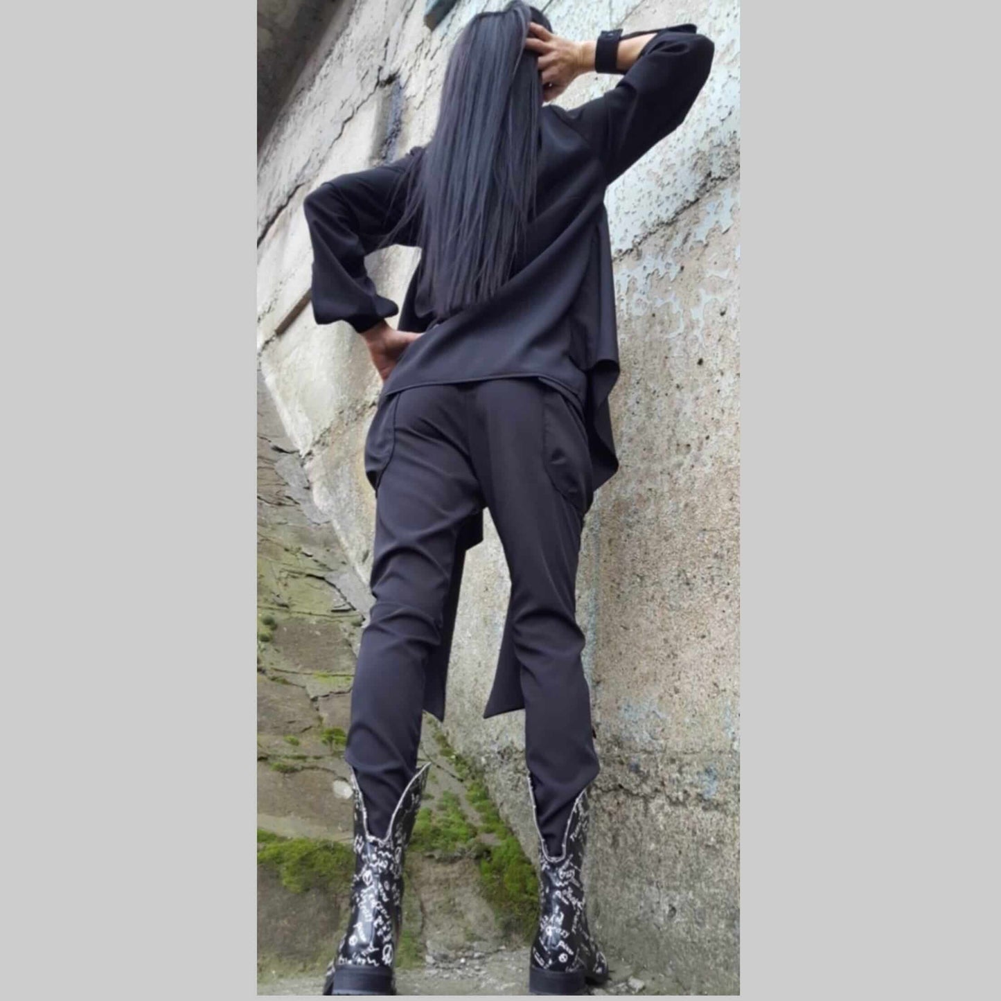 Asymmetric Black Shirt - Handmade clothing from AngelBySilvia - Top Designer Brands