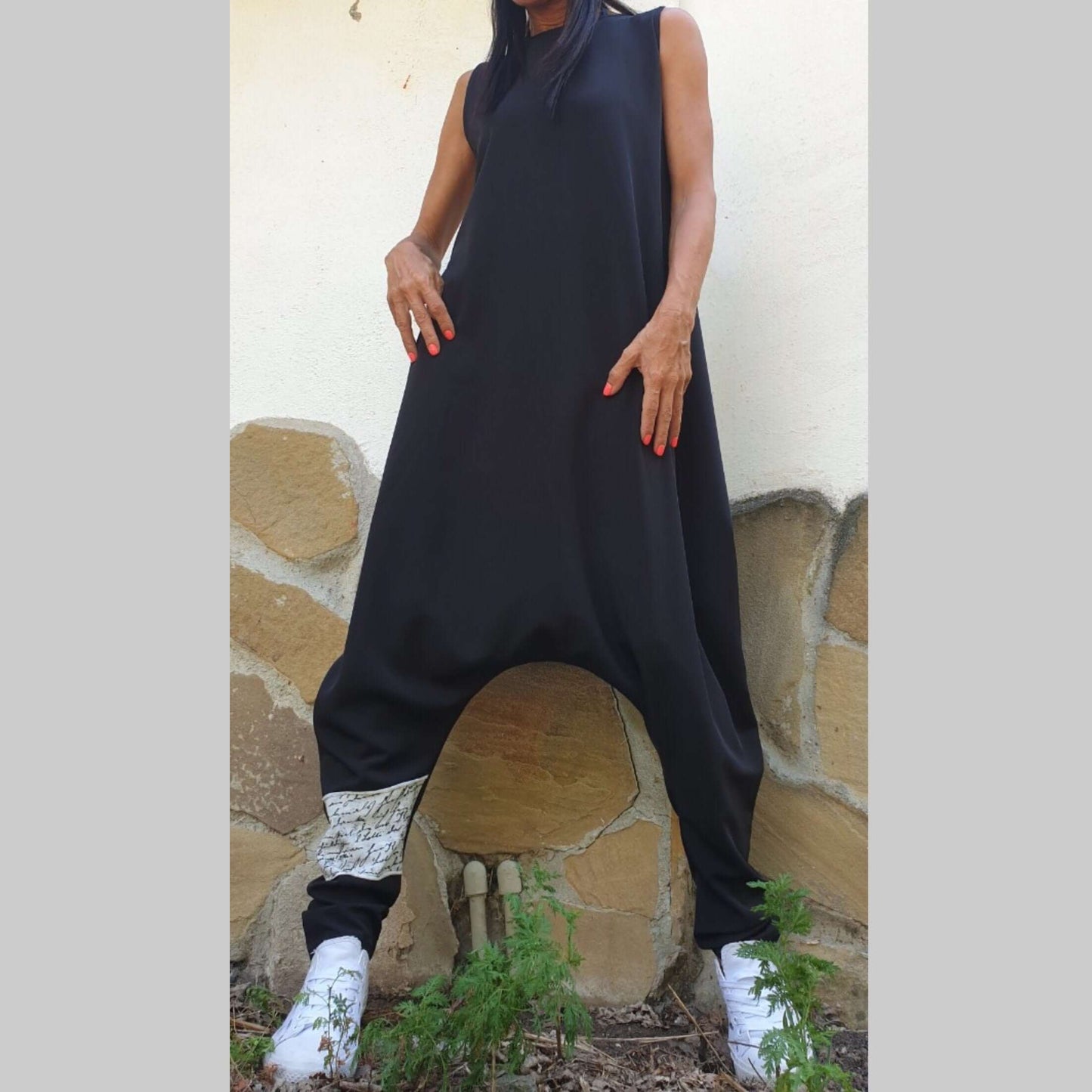 Drop Crotch Jumpsuit - Handmade clothing from AngelBySilvia - Top Designer Brands