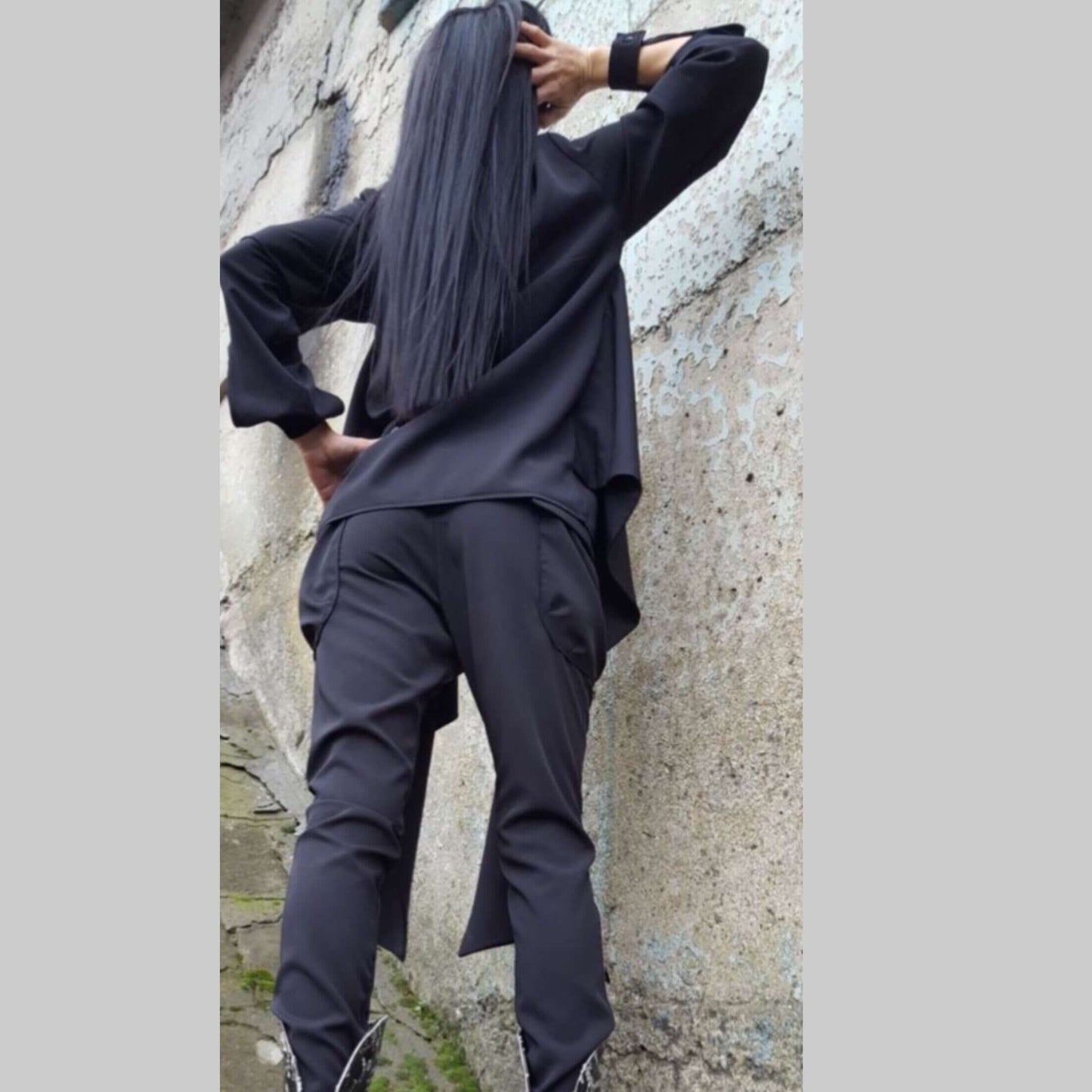 Asymmetric Black Shirt - Handmade clothing from AngelBySilvia - Top Designer Brands