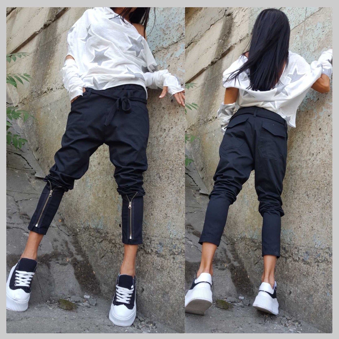 Urban Women Black Pants - Handmade clothing from AngelBySilvia - Top Designer Brands