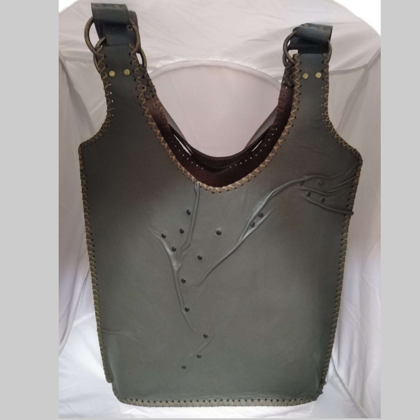 Everyday Leather Tote Khaki Сolor - Handmade clothing from AngelBySilvia - Top Designer Brands