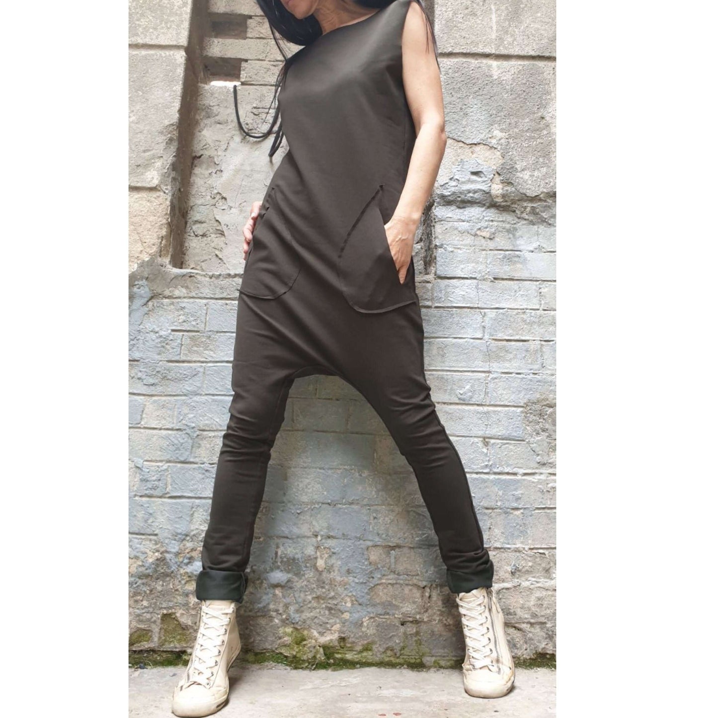 Military Green Jumpsuit - Handmade clothing from AngelBySilvia - Top Designer Brands