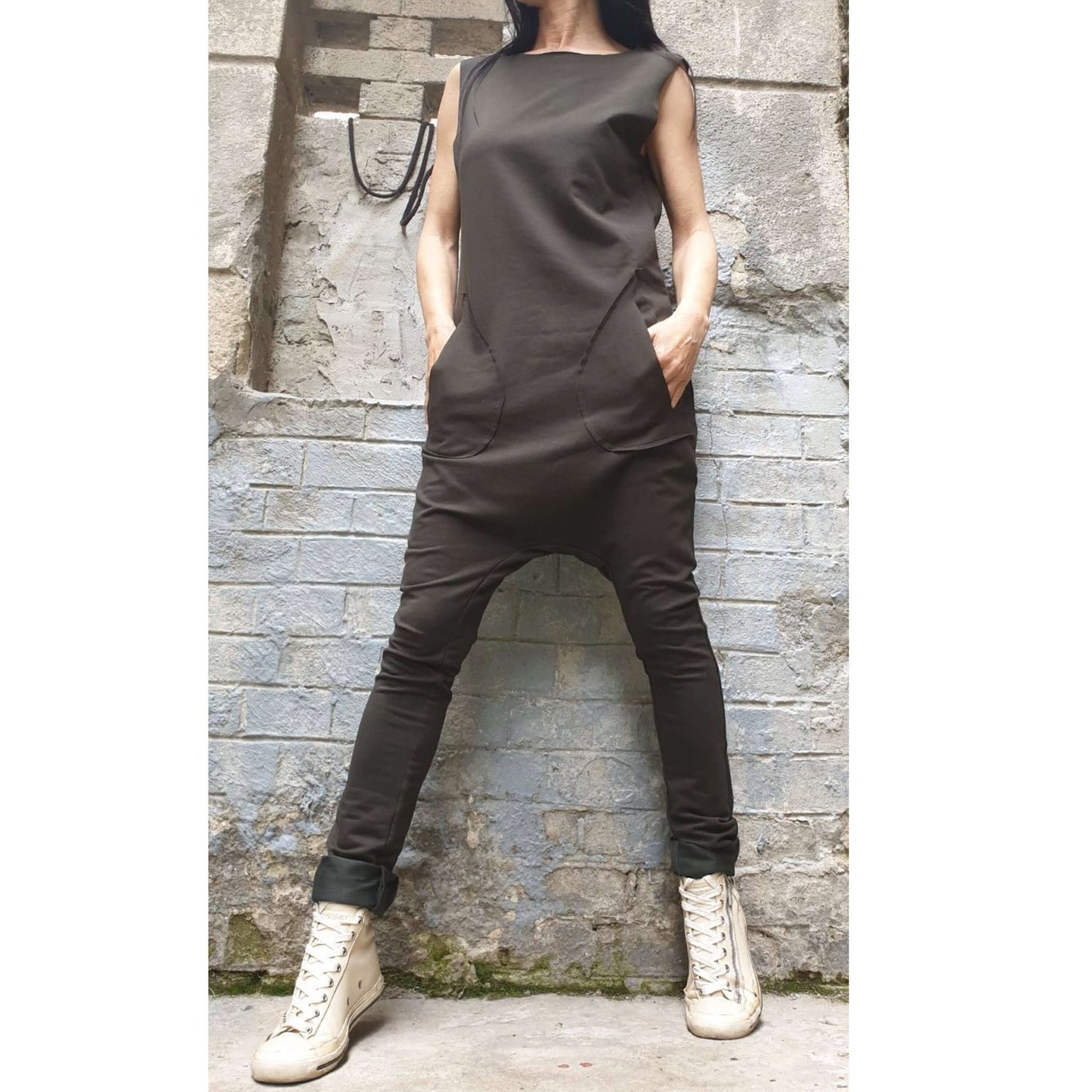Military Green Jumpsuit - Handmade clothing from AngelBySilvia - Top Designer Brands
