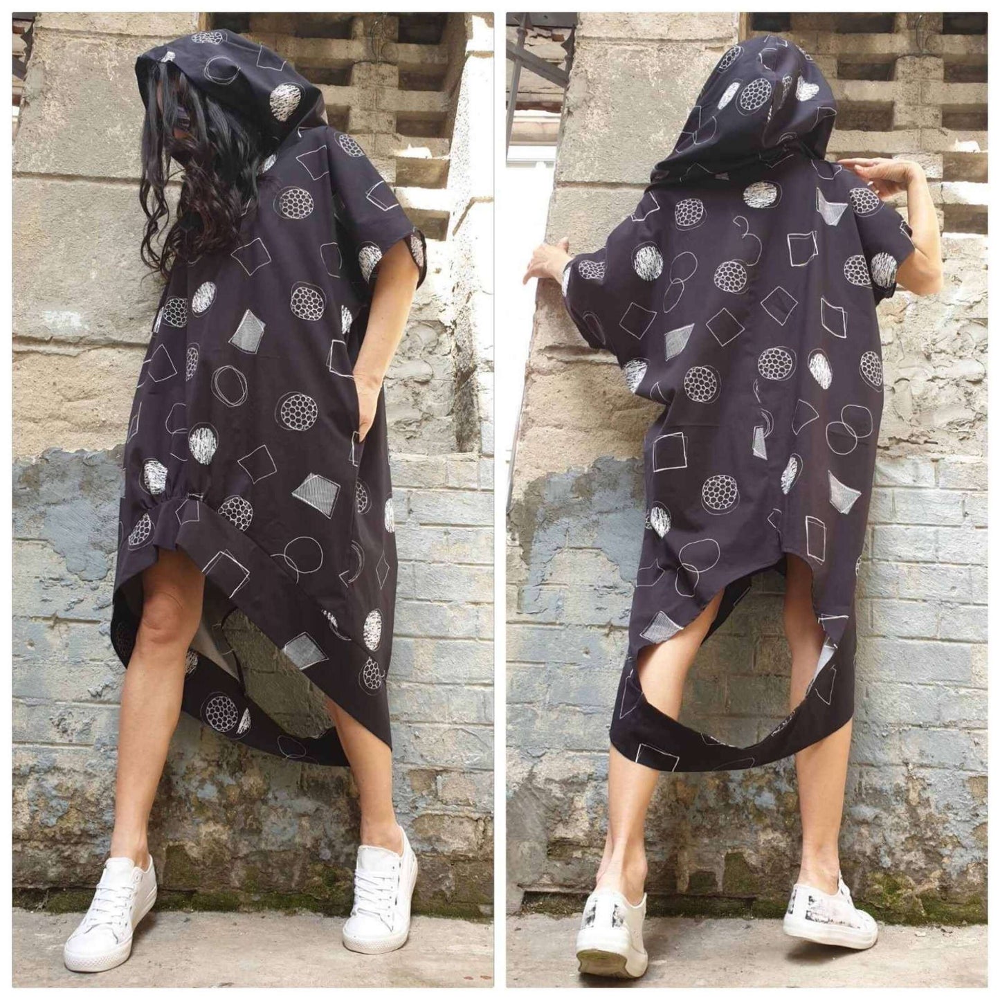 Hooded Woman Tunic - Handmade clothing from AngelBySilvia - Top Designer Brands