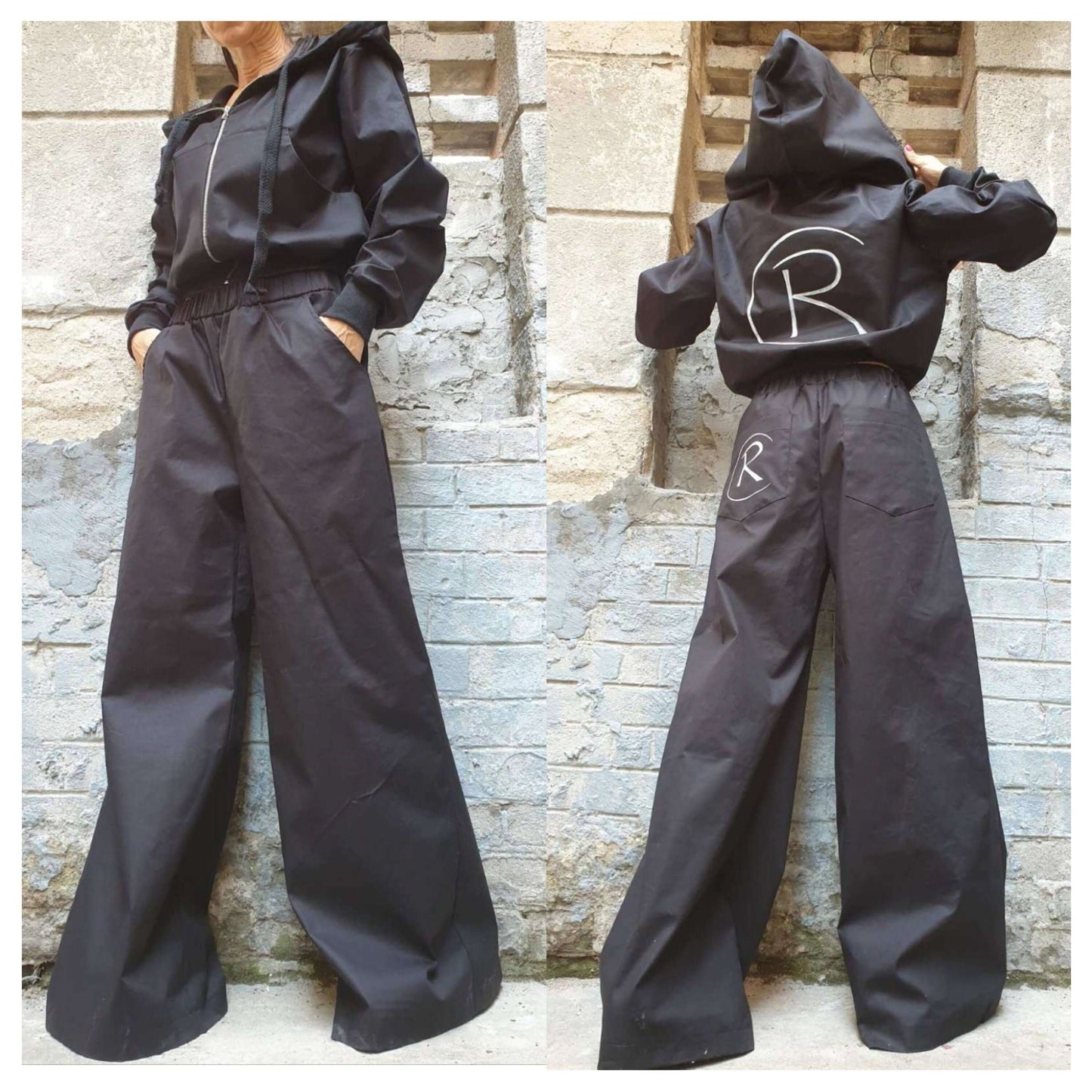Hand Painted Jacket Pants Set - Handmade clothing from AngelBySilvia - Top Designer Brands