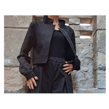 Black Denim Jacket - Handmade clothing from Angel By Silvia - Top Designer Brands 