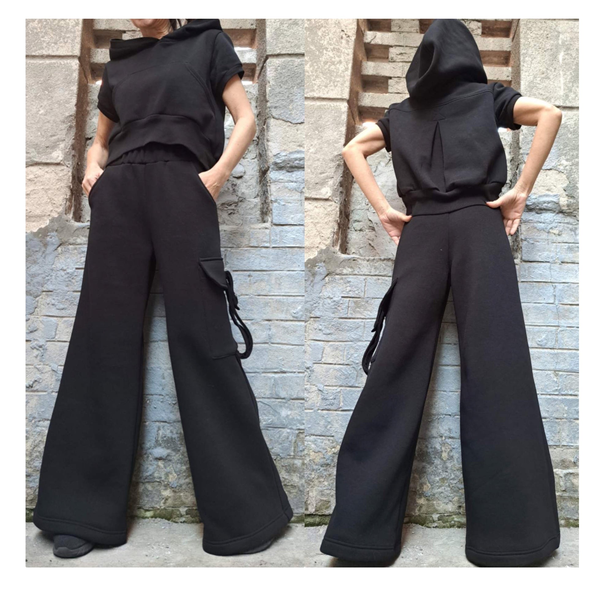 Winter Black Pants Top Set - Handmade clothing from AngelBySilvia - Top Designer Brands 