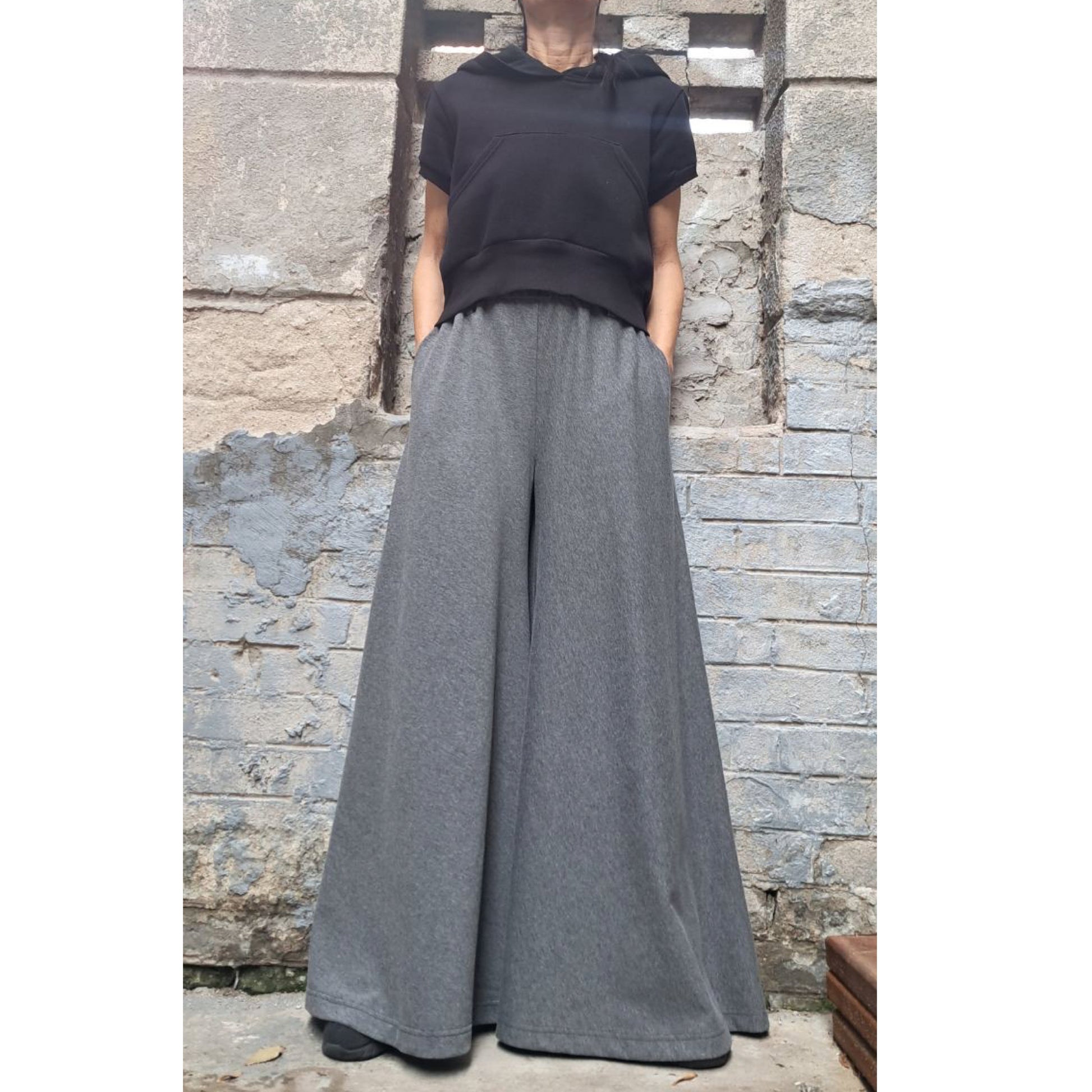 High Waist Palazzo Pants Skirt - Handmade clothing from Angel By Silvia - Top Designer Brands 