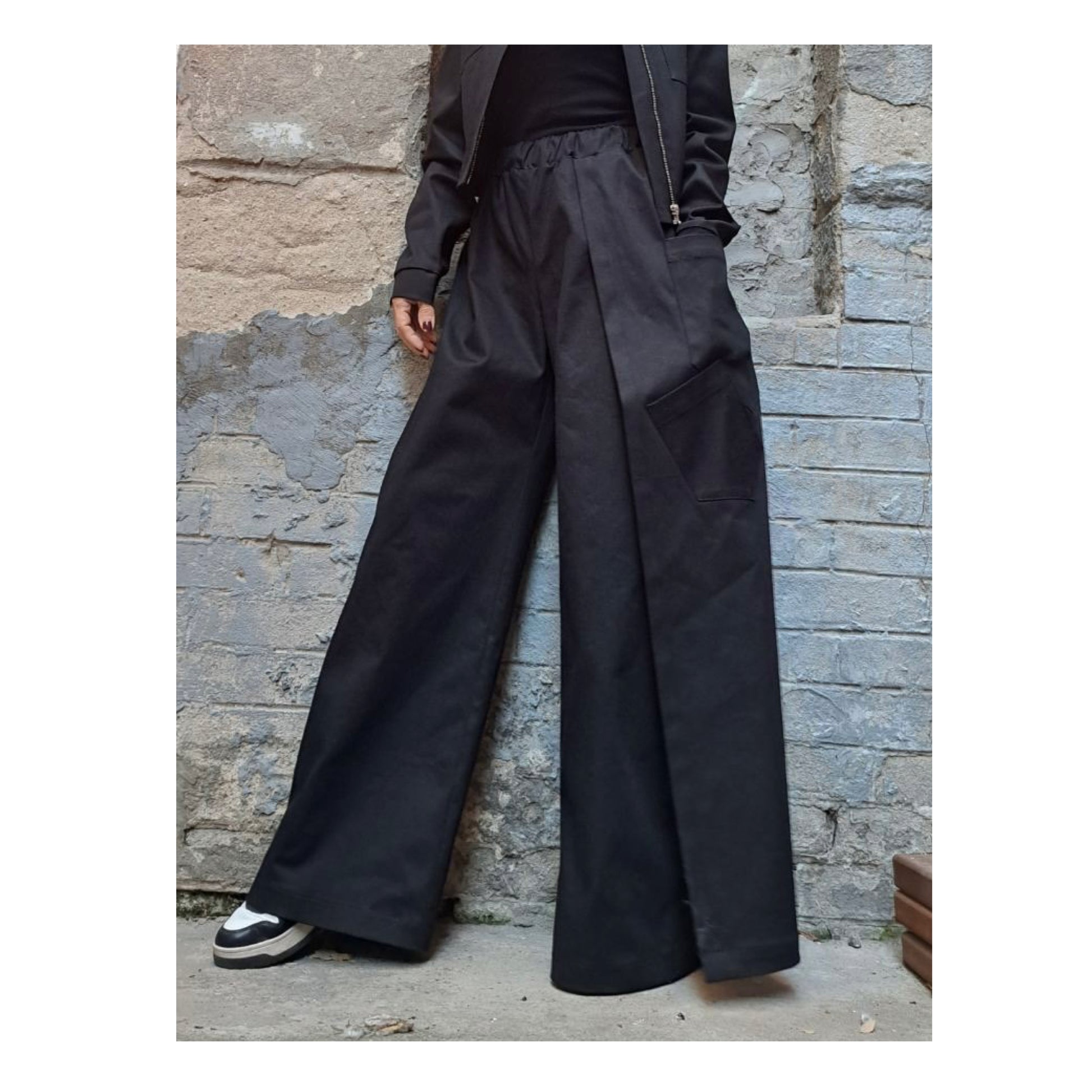 High Waist Black Denim Pants - Handmade clothing from Angel By Silvia - Top Designer Brands 