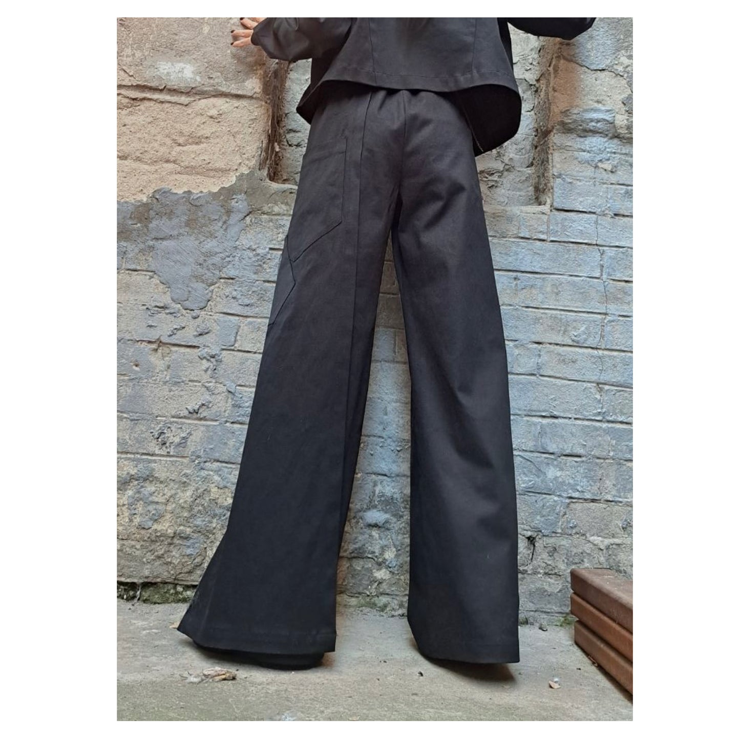 High Waist Black Denim Pants - Handmade clothing from Angel By Silvia - Top Designer Brands 