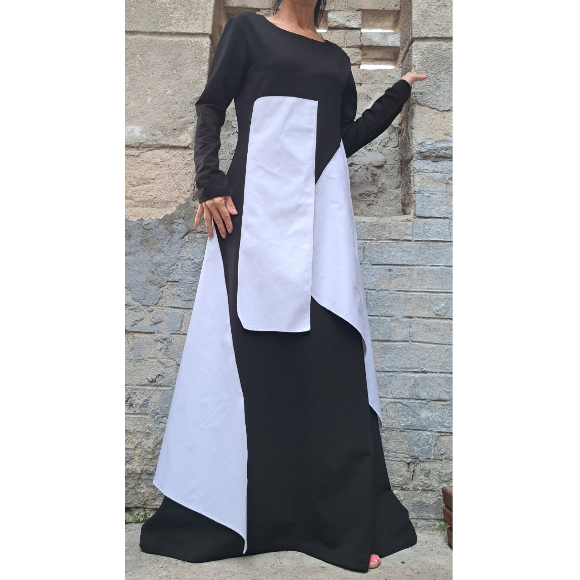 Asymmetric Long Dress - Handmade clothing from Angel By Silvia - Top Designer Brands 