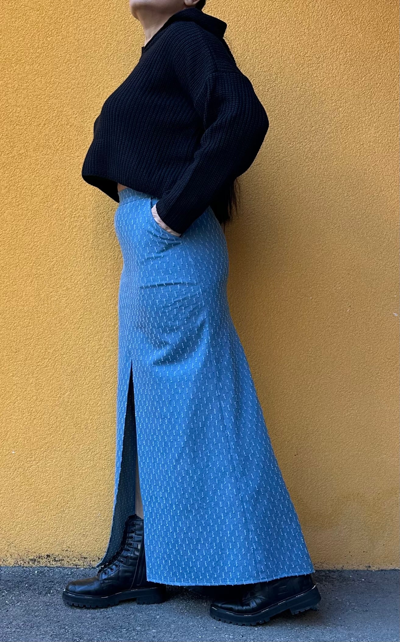 Extravagant Mermaid Cut Denim Skirt - Handmade clothing from Angel By Silvia - Top Designer Brands 