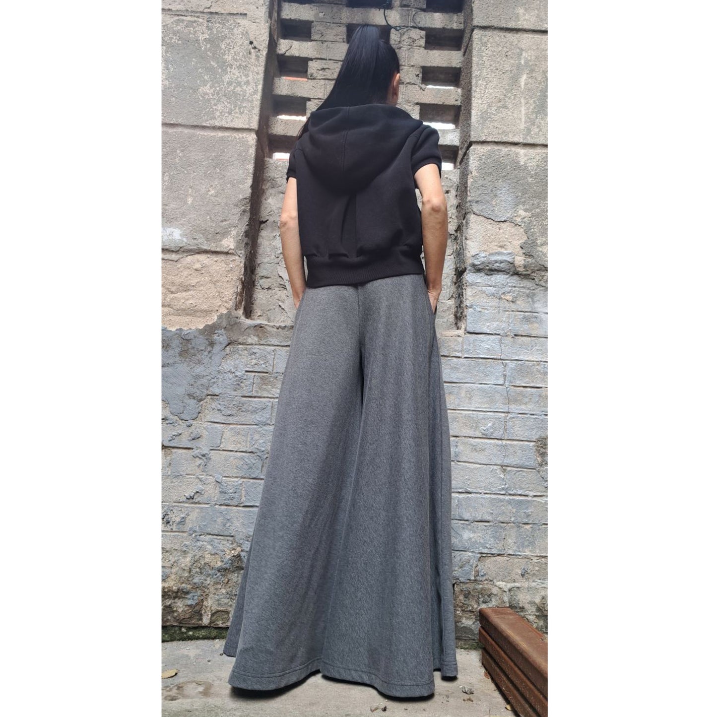 High Waist Palazzo Pants Skirt - Handmade clothing from Angel By Silvia - Top Designer Brands 