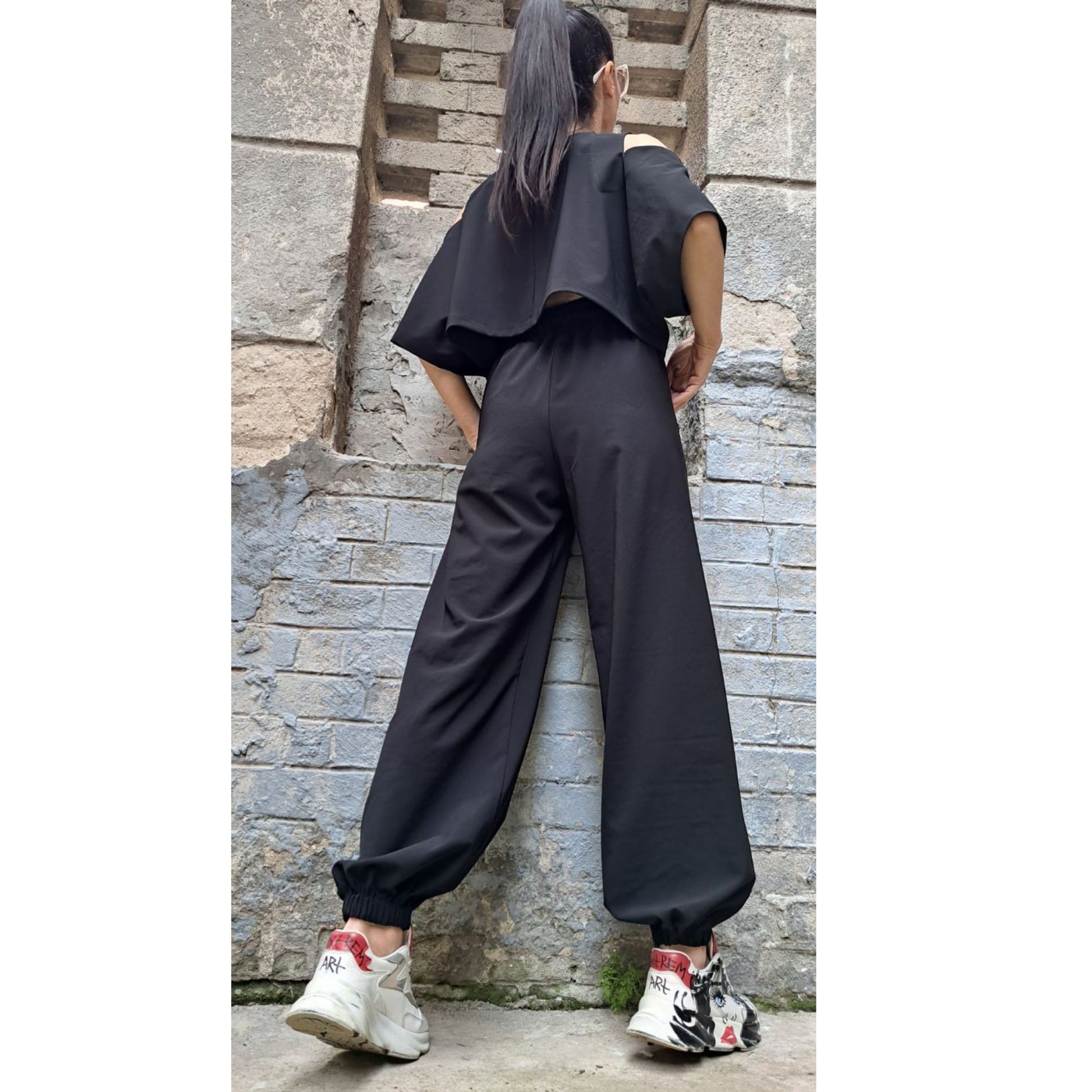 Summer Pants Top Black Set - Handmade clothing from Angel By Silvia - Top Designer Brands 