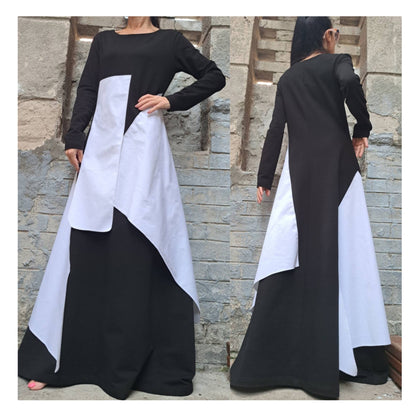 Asymmetric Long Dress - Handmade clothing from Angel By Silvia - Top Designer Brands 