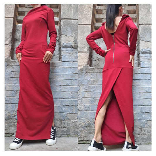 Extravagant Red Long Dress - Handmade clothing from AngelBySilvia - Top Designer Brands 