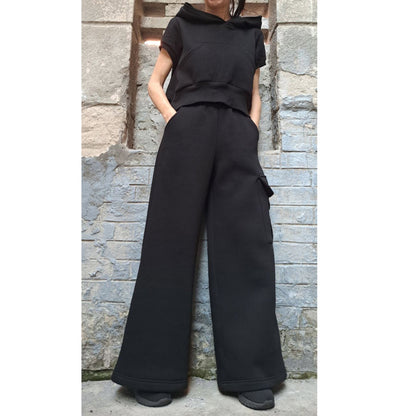 Winter Black Pants Top Set - Handmade clothing from AngelBySilvia - Top Designer Brands 