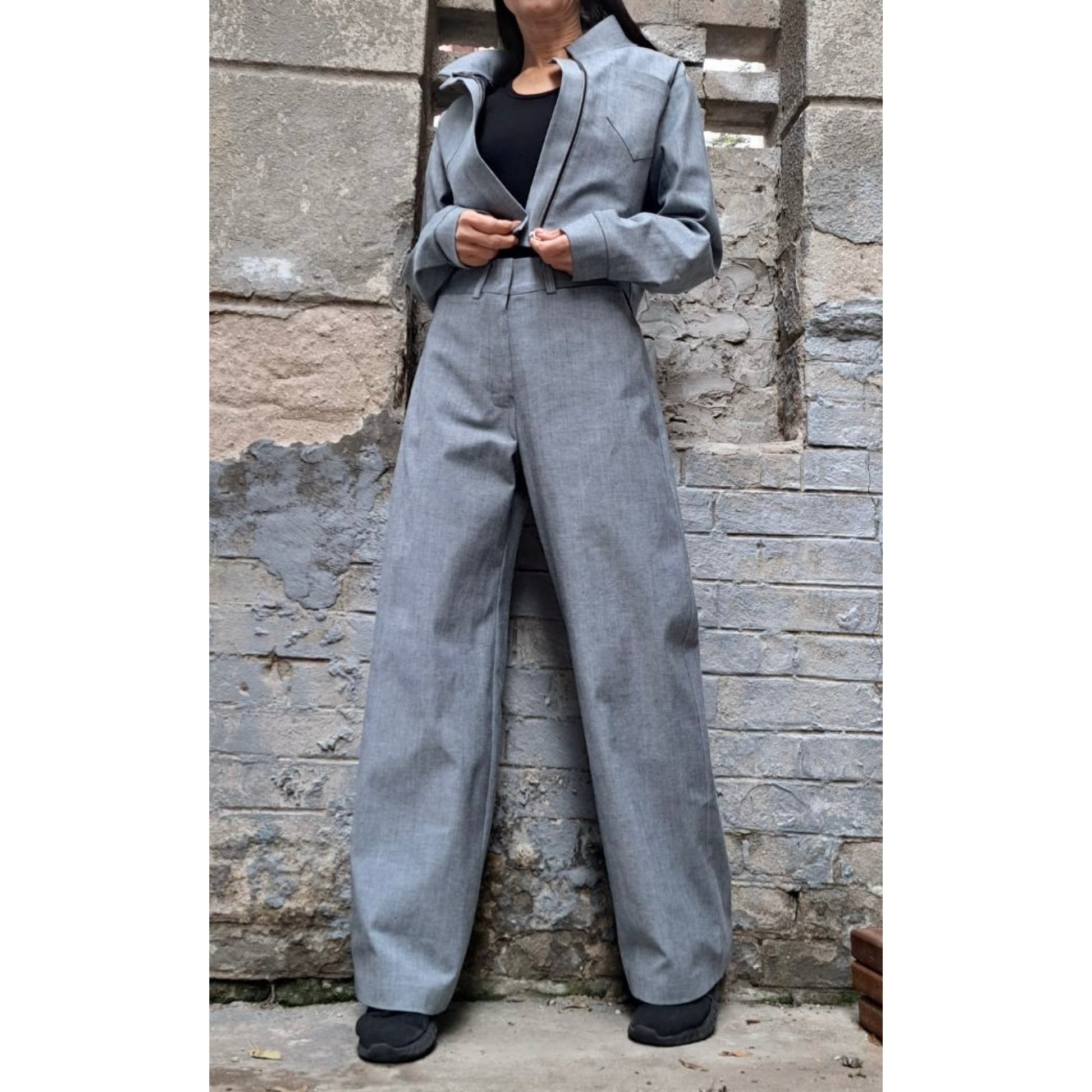 Daywear Denim Pants Blazer Set - Handmade clothing from Angel By Silvia - Top Designer Brands 