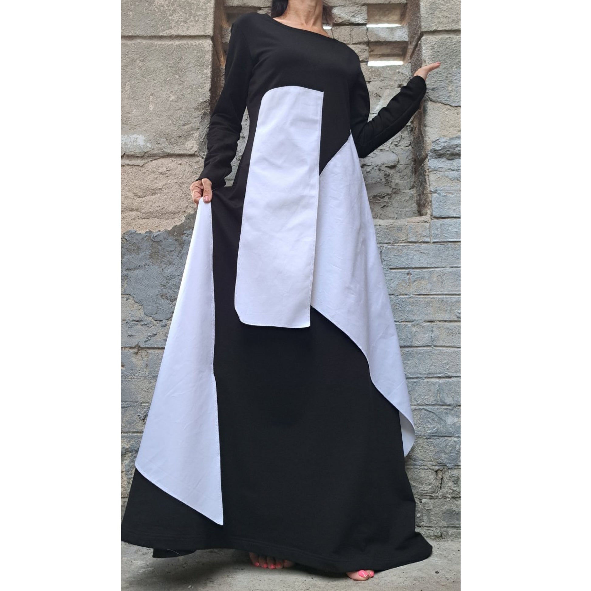 Asymmetric Long Dress - Handmade clothing from Angel By Silvia - Top Designer Brands 