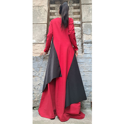 Avantgarde Red Black Long Dress - Handmade clothing from Angel By Silvia - Top Designer Brands 