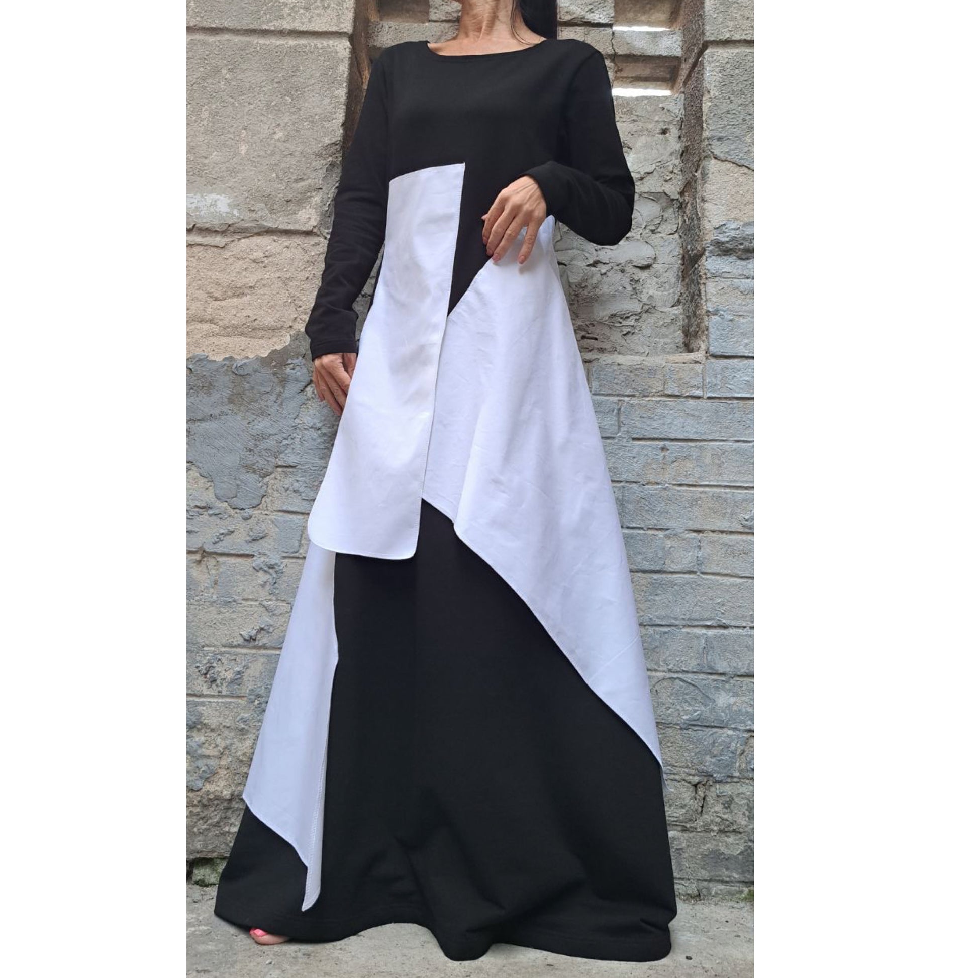 Asymmetric Long Dress - Handmade clothing from Angel By Silvia - Top Designer Brands 