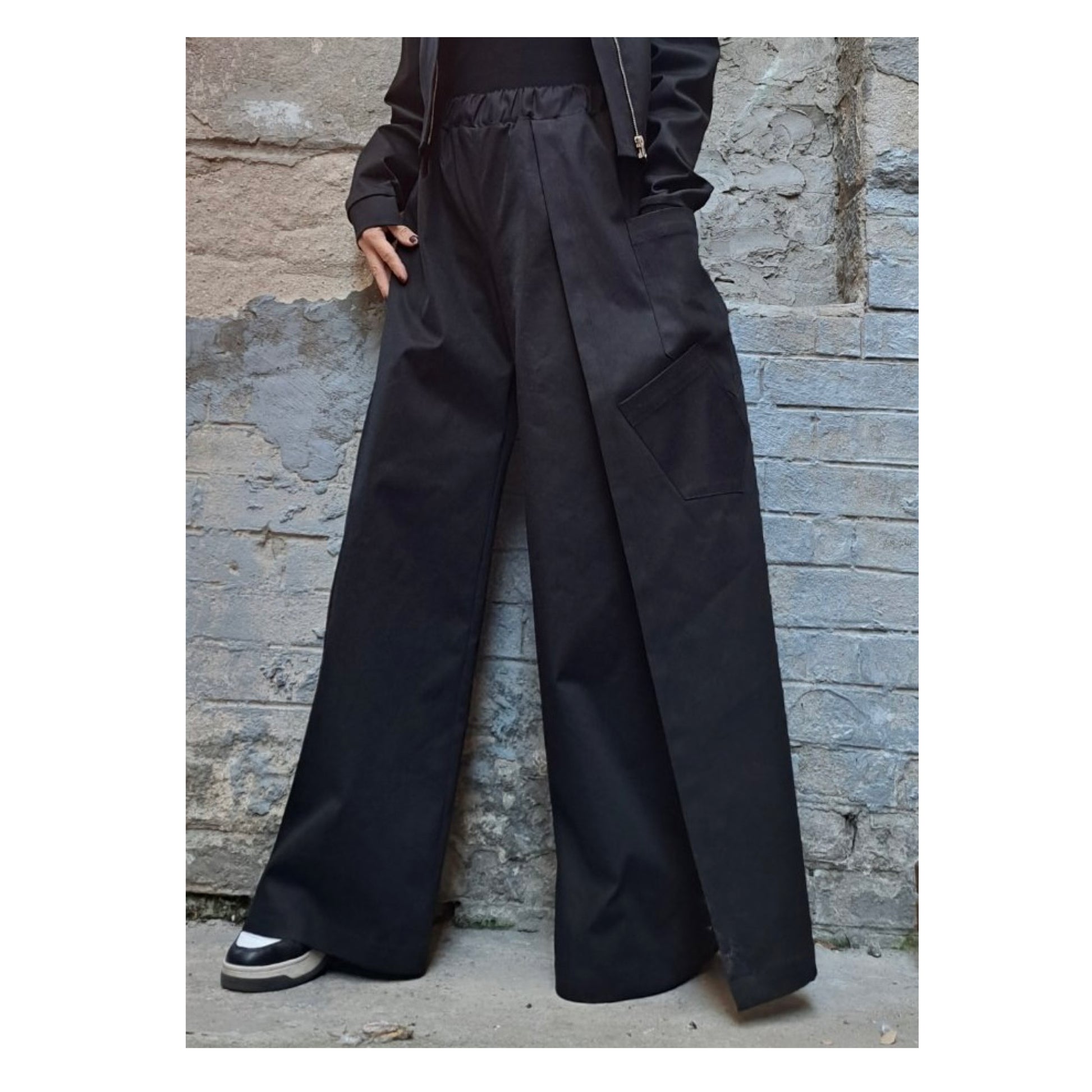 High Waist Black Denim Pants - Handmade clothing from Angel By Silvia - Top Designer Brands 