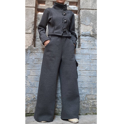 Winter Grey Blazer Pants Set - Handmade clothing from AngelBySilvia - Top Designer Brands 