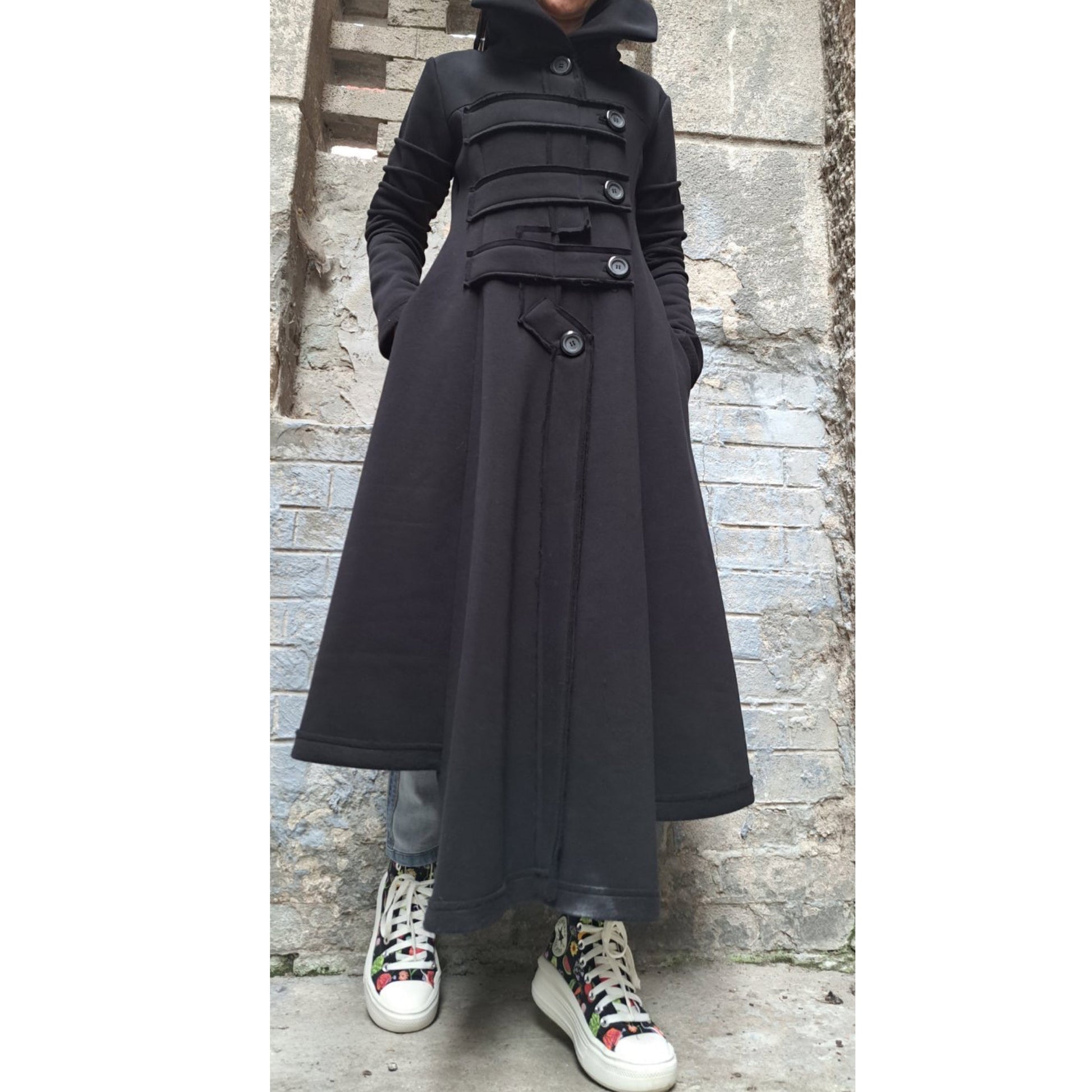 Extravagant Black Coat - Handmade clothing from AngelBySilvia - Top Designer Brands 