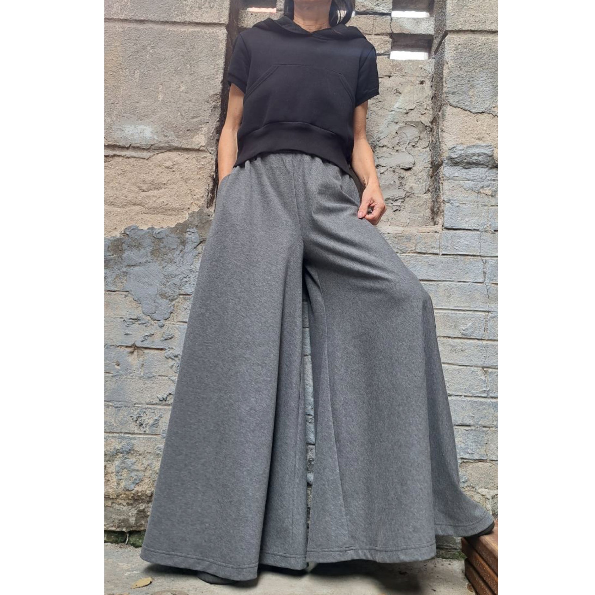 High Waist Palazzo Pants Skirt - Handmade clothing from Angel By Silvia - Top Designer Brands 