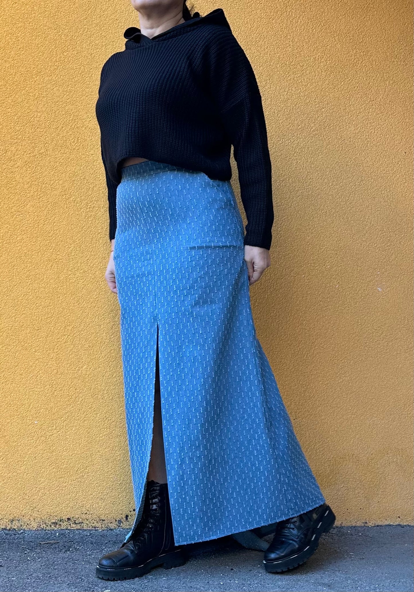 Extravagant Mermaid Cut Denim Skirt - Handmade clothing from Angel By Silvia - Top Designer Brands 