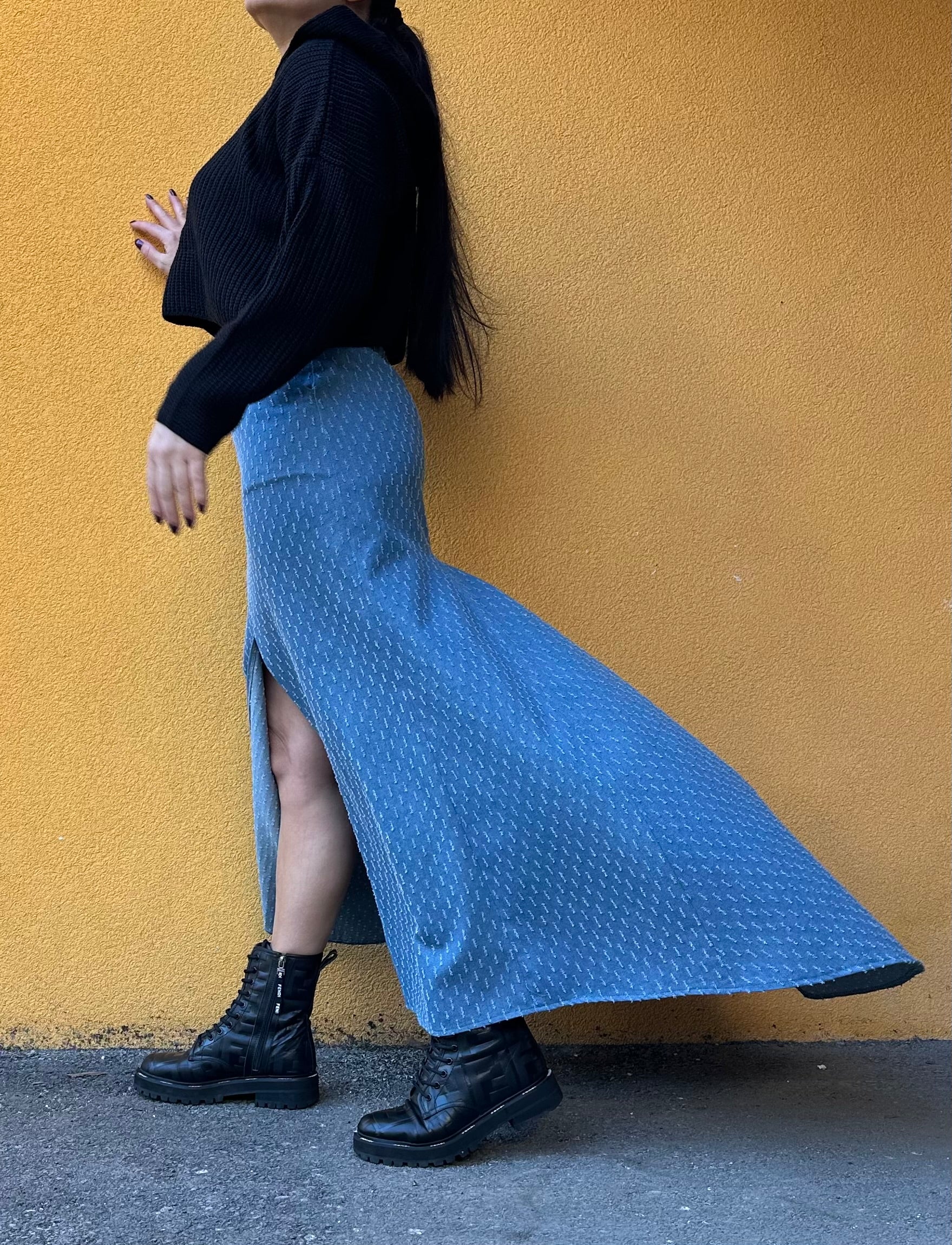 Extravagant Mermaid Cut Denim Skirt - Handmade clothing from Angel By Silvia - Top Designer Brands 