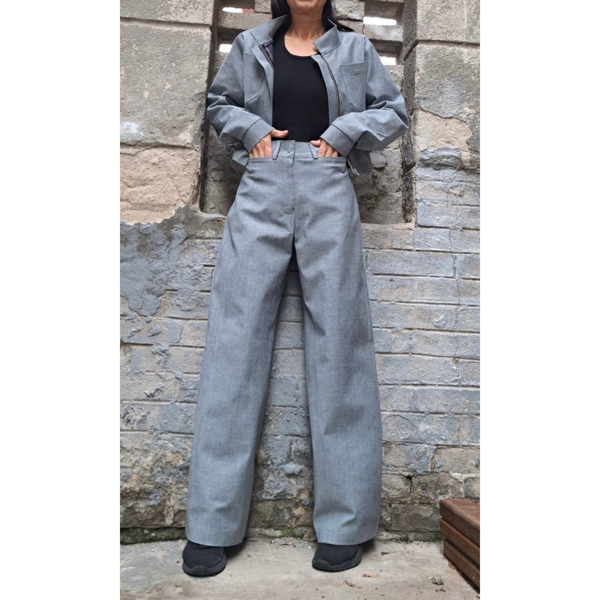 Daywear Denim Pants Blazer Set - Handmade clothing from Angel By Silvia - Top Designer Brands 