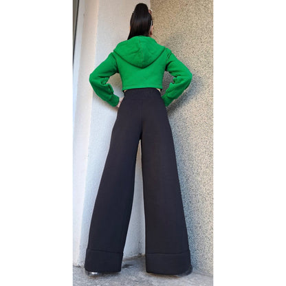 Winter High Waist Black Pants - Handmade clothing from Angel By Silvia - Top Designer Brands 