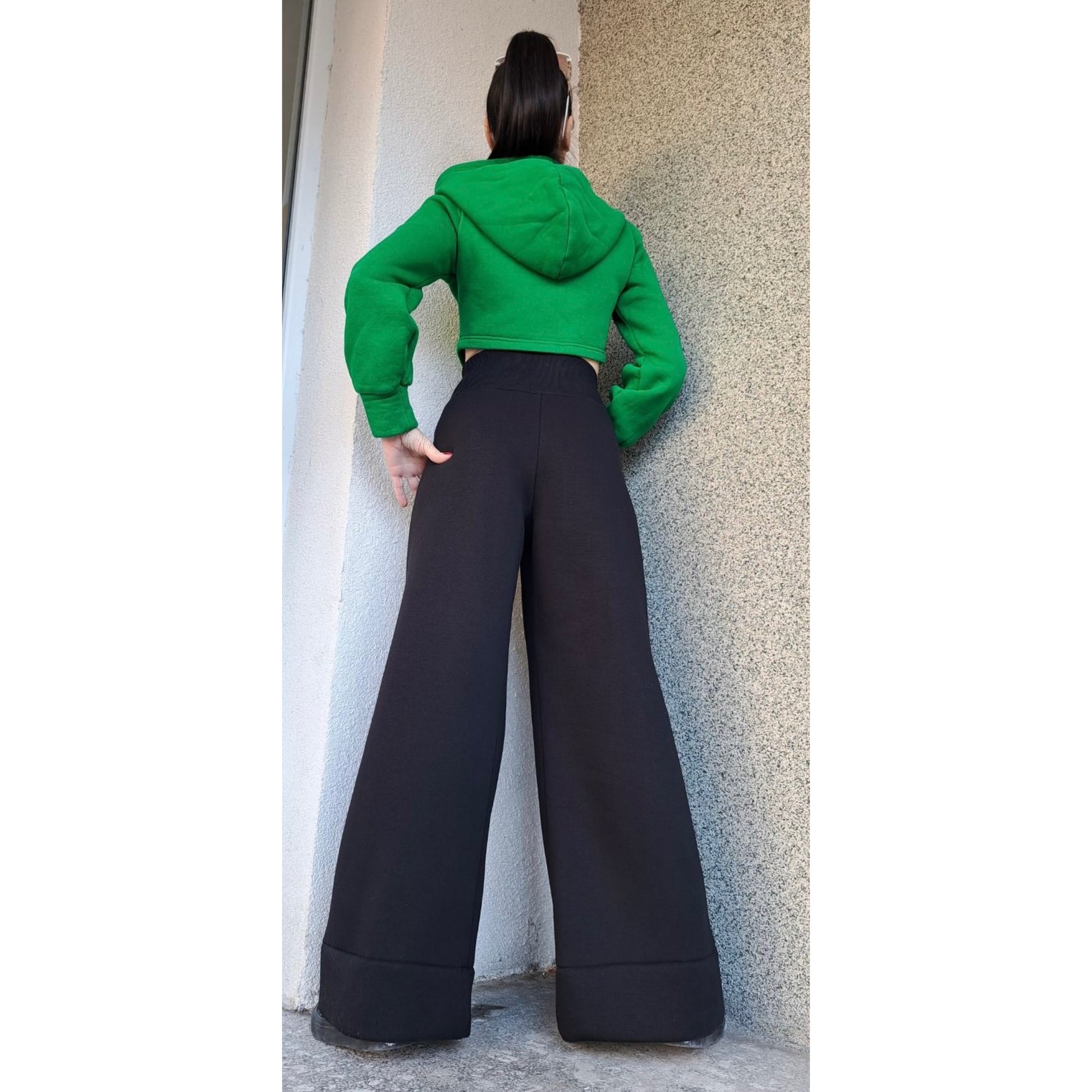 Winter High Waist Black Pants - Handmade clothing from Angel By Silvia - Top Designer Brands 