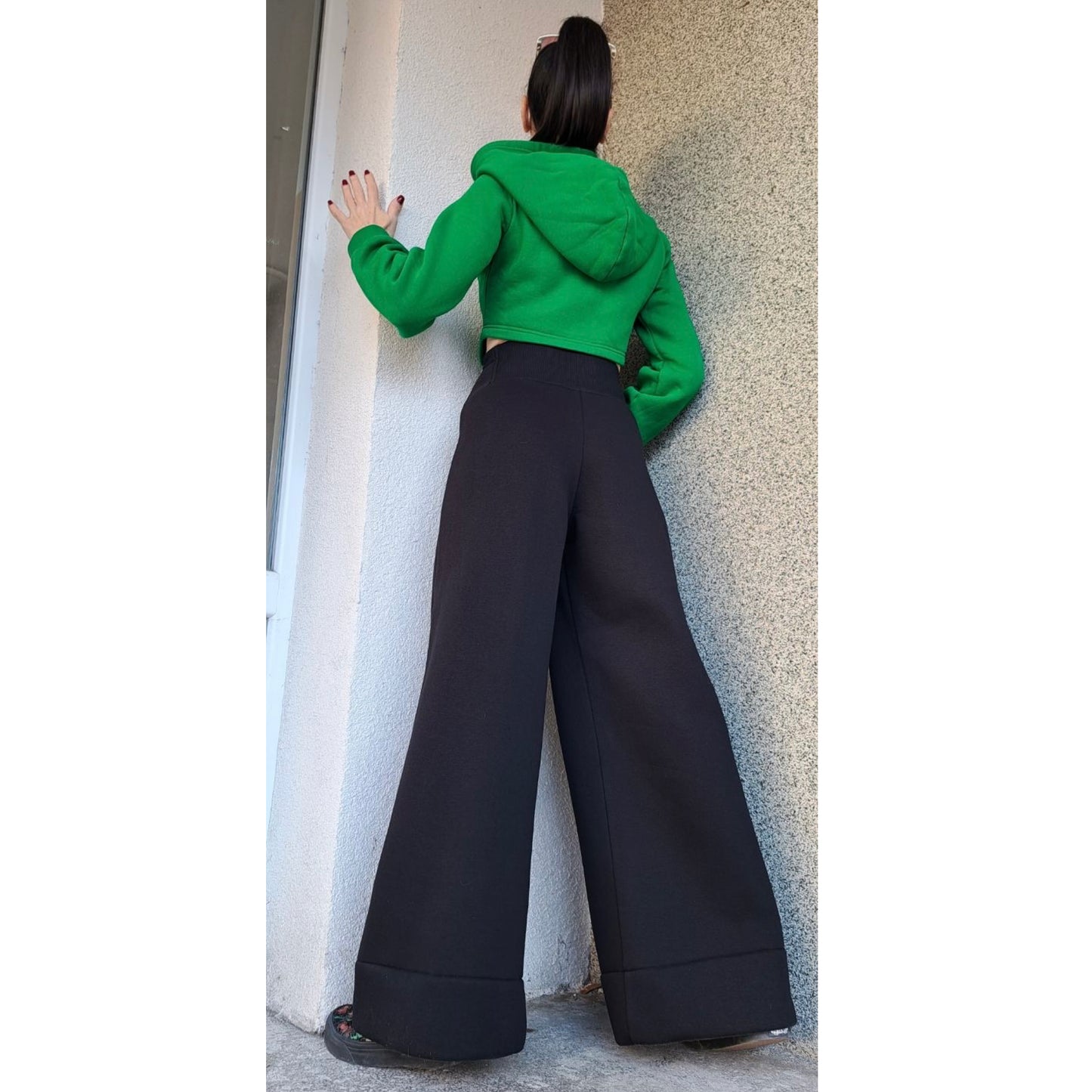 Winter High Waist Black Pants - Handmade clothing from Angel By Silvia - Top Designer Brands 