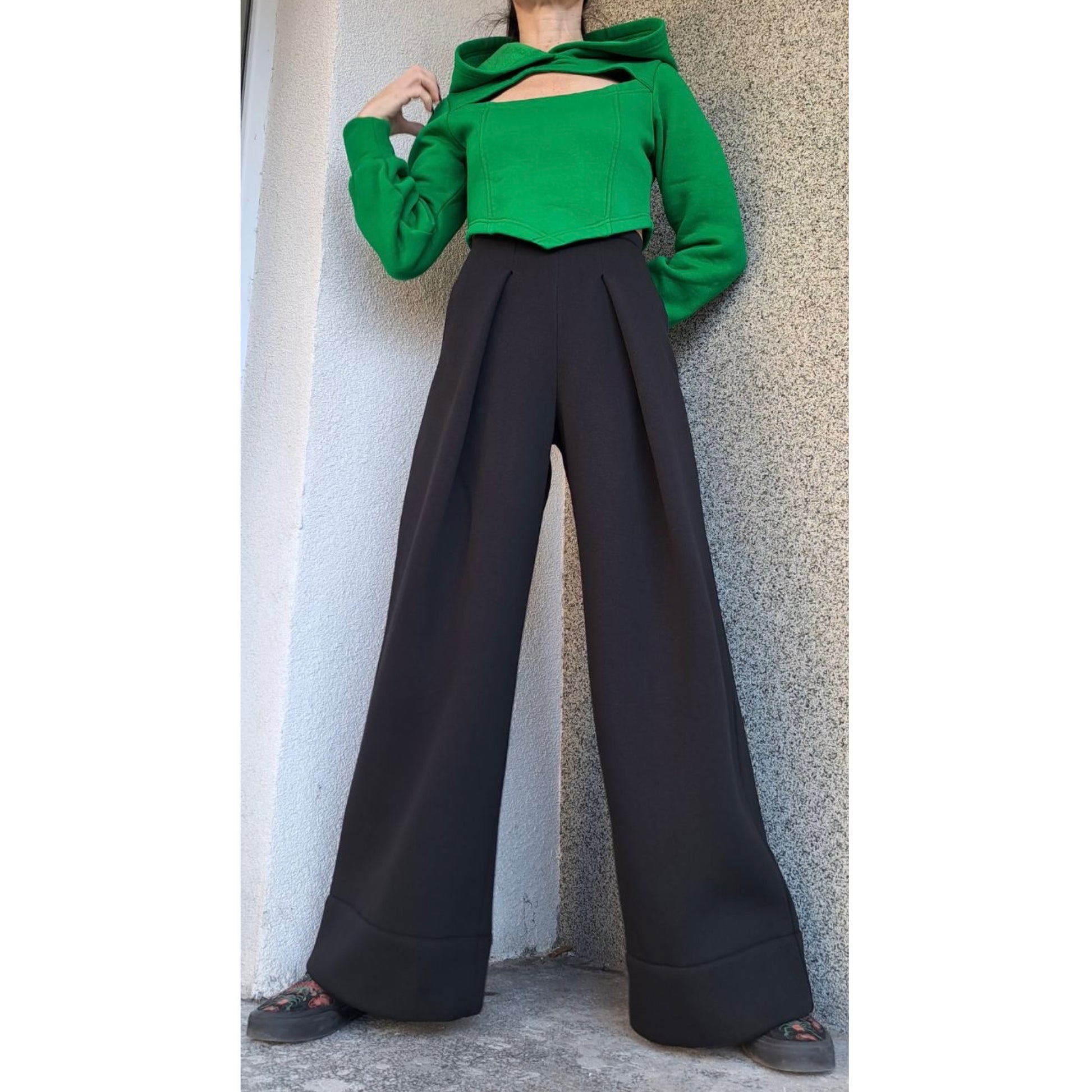 Winter High Waist Black Pants - Handmade clothing from Angel By Silvia - Top Designer Brands 