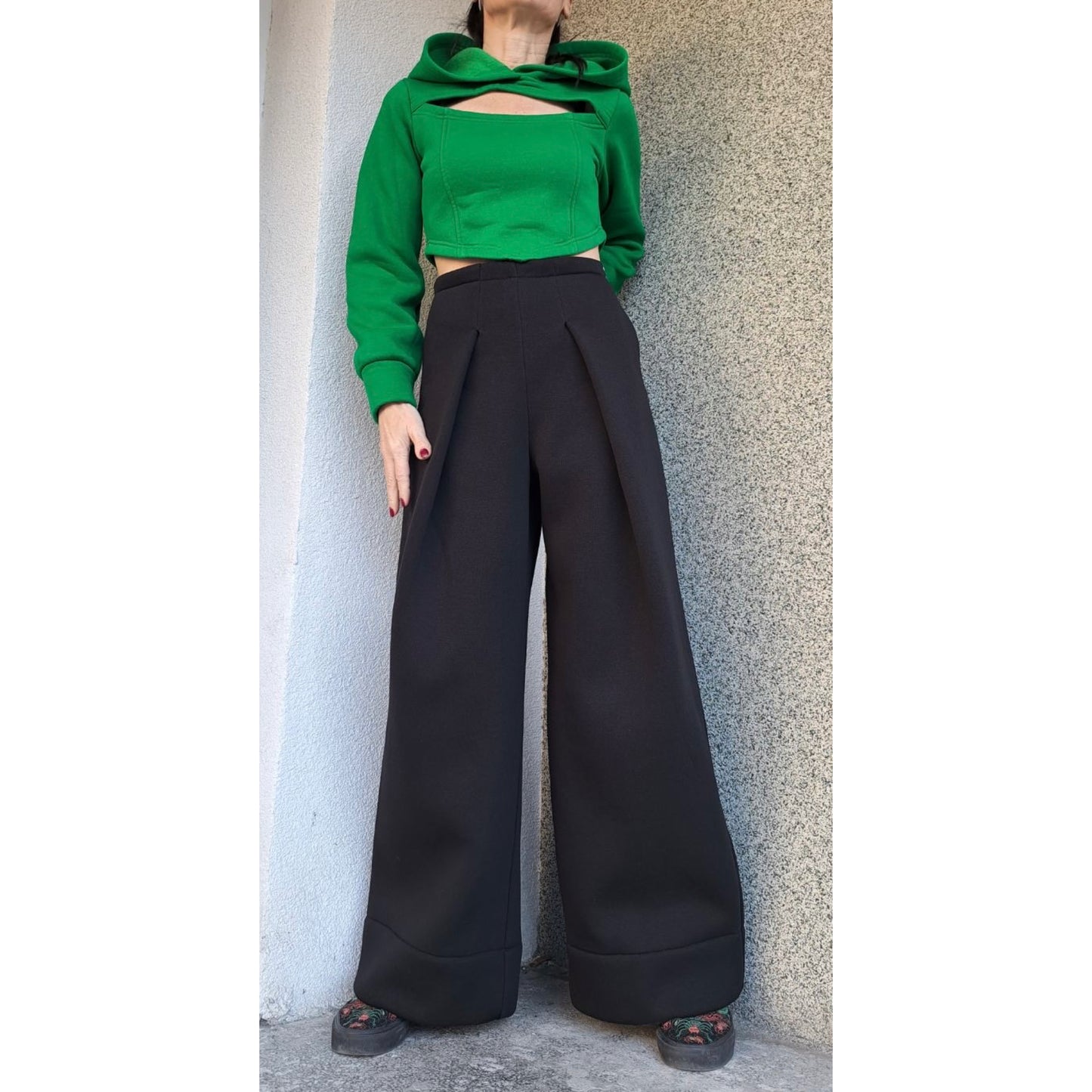 Winter High Waist Black Pants - Handmade clothing from Angel By Silvia - Top Designer Brands 