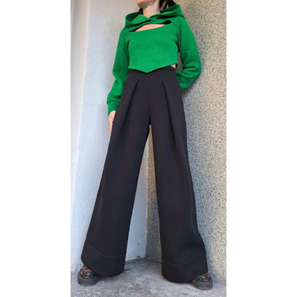 Winter High Waist Black Pants - Handmade clothing from Angel By Silvia - Top Designer Brands 