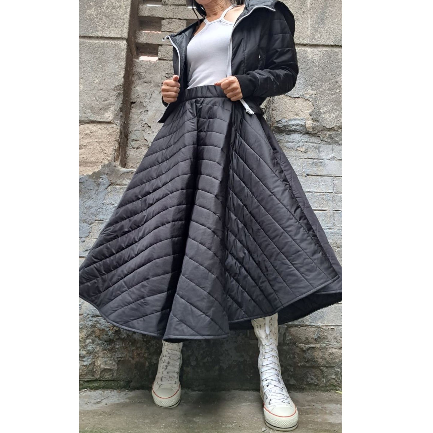 Extravagant Wadding Hooded Bomber Jacket - Handmade clothing from AngelBySilvia - Top Designer Brands 